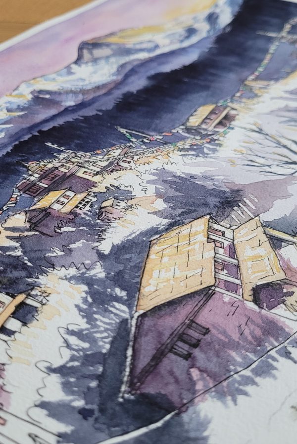 Virginie Menot Lyon détail aquarelle douceur nepalaise